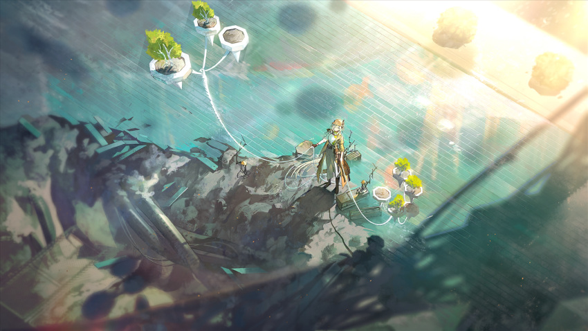 Safebooru - arknights cable from above full body game asset hard hat ...