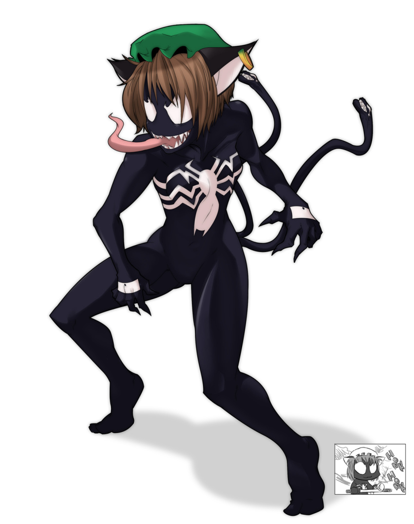 animal_ears bicycle brown_hair cat_ears cat_tail chen chen(cosplay) cosplay...