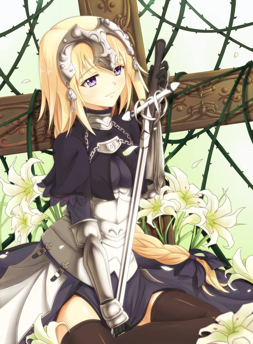 Safebooru - 1girl absurdres armor armored dress blonde hair braid dress ...