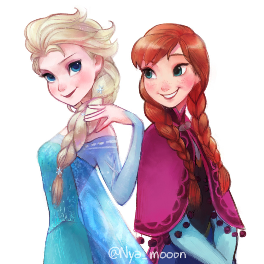Safebooru 2girls A Ka Anna Frozen Collaboration Elsa Frozen Frozen Disney Highres 