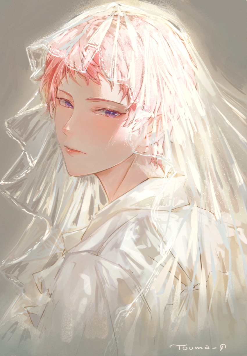 Safebooru - 1boy bridal veil closed mouth ensemble stars! facing viewer ...