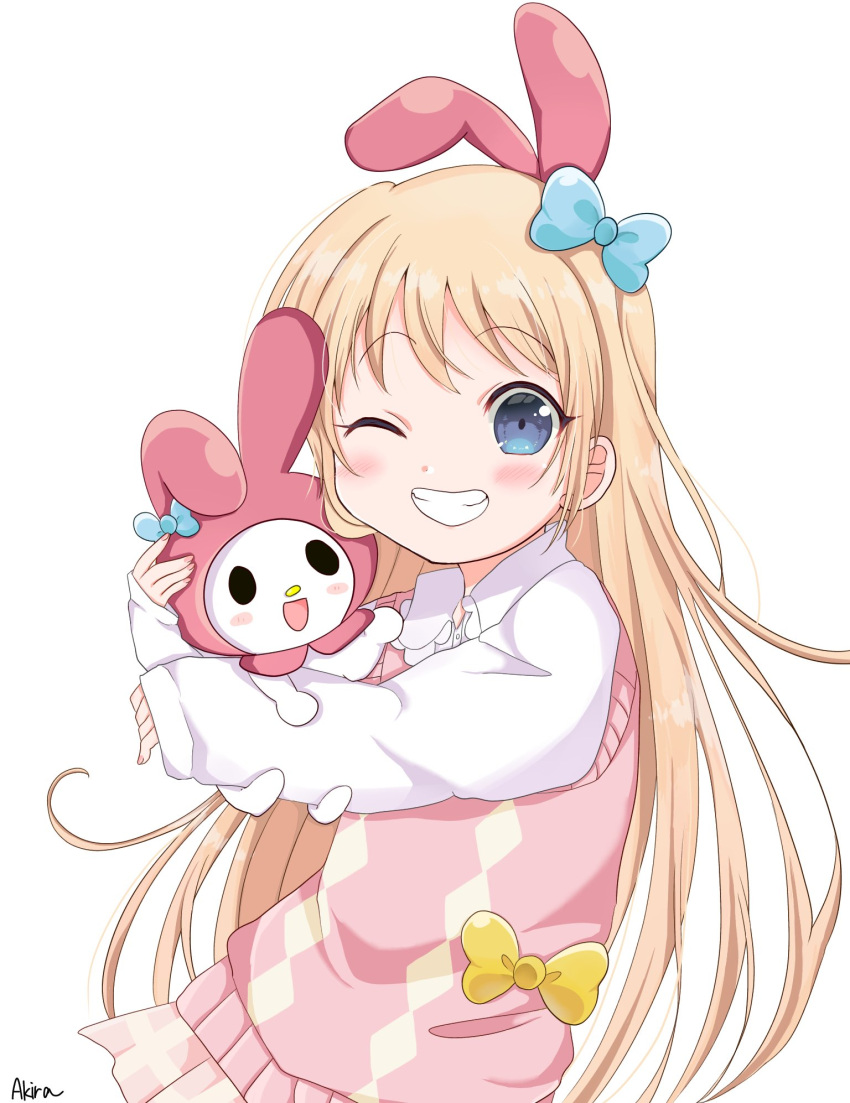 Safebooru - 1girl akira (aki raoo) animal ears blonde hair blue eyes ...