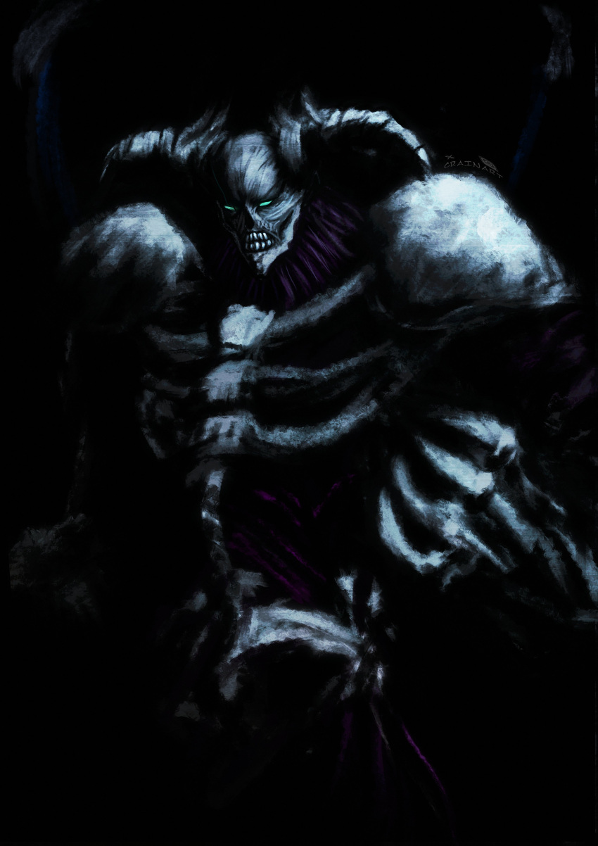 Safebooru - absurdres arm up black background black wings blue eyes ...