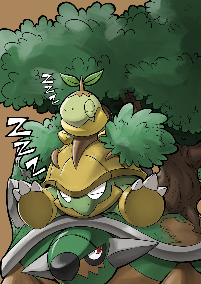 Grotle Evolution Line Safebooru - absurdres brown background cz (anstjrwn2758) evolutionary ...