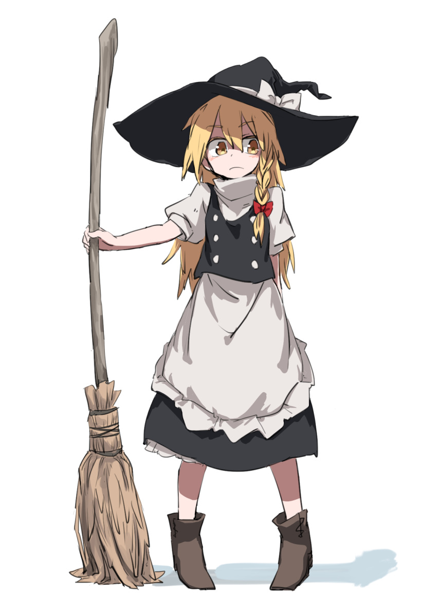 Safebooru 1girl Apron Blonde Hair Braid Broom Hat Highres Kirisame Marisa Long Hair Otama 