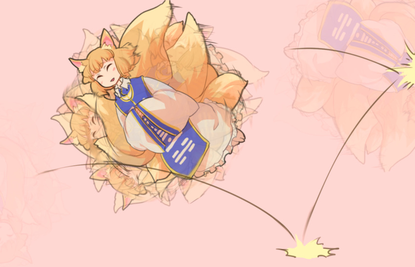 Safebooru - 1girl amayadori-tei animal ears blush closed eyes dress fox