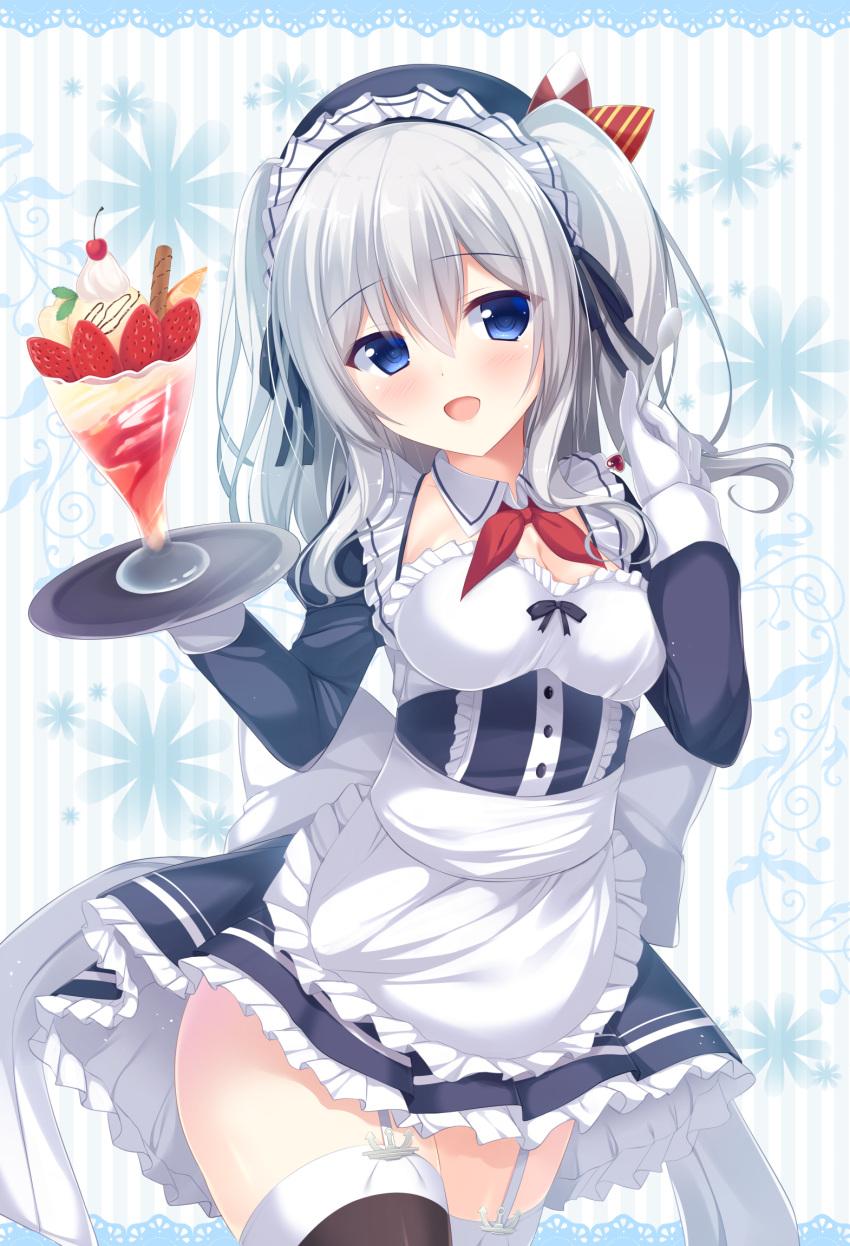 ...highres kantai_collection kashima(kantai_collection) long_hair maid parf...