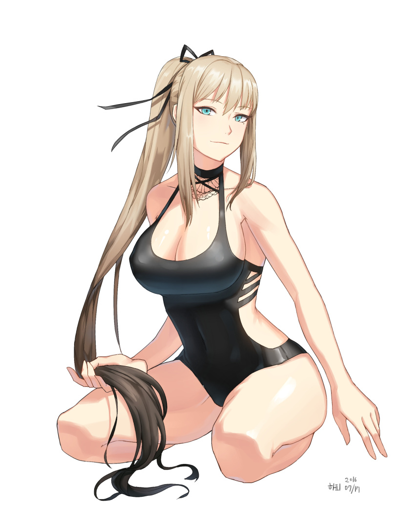 1girl absurdres blonde_hair breasts cleavage closers harpy(closers)