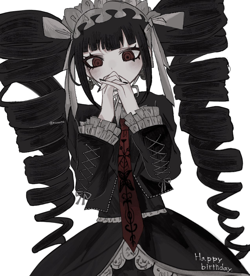 Safebooru 1girl black jacket black nails black skirt blush celestia