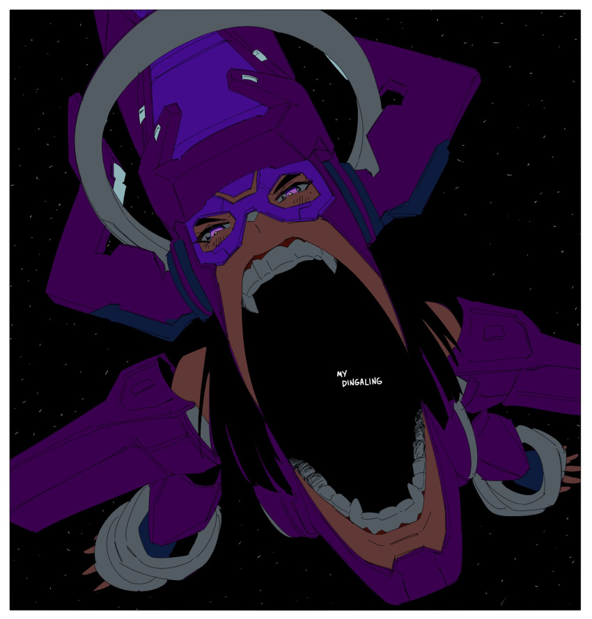 Safebooru 1boy 1girl alien archives.gokulism border eating eldritch