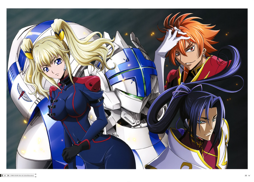 Safebooru - absurdres black hair blonde hair blue eyes bodysuit ...