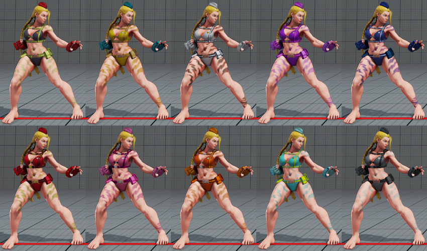cammy_white capcom fighting_stance multiple_views navel stomach street_figh...