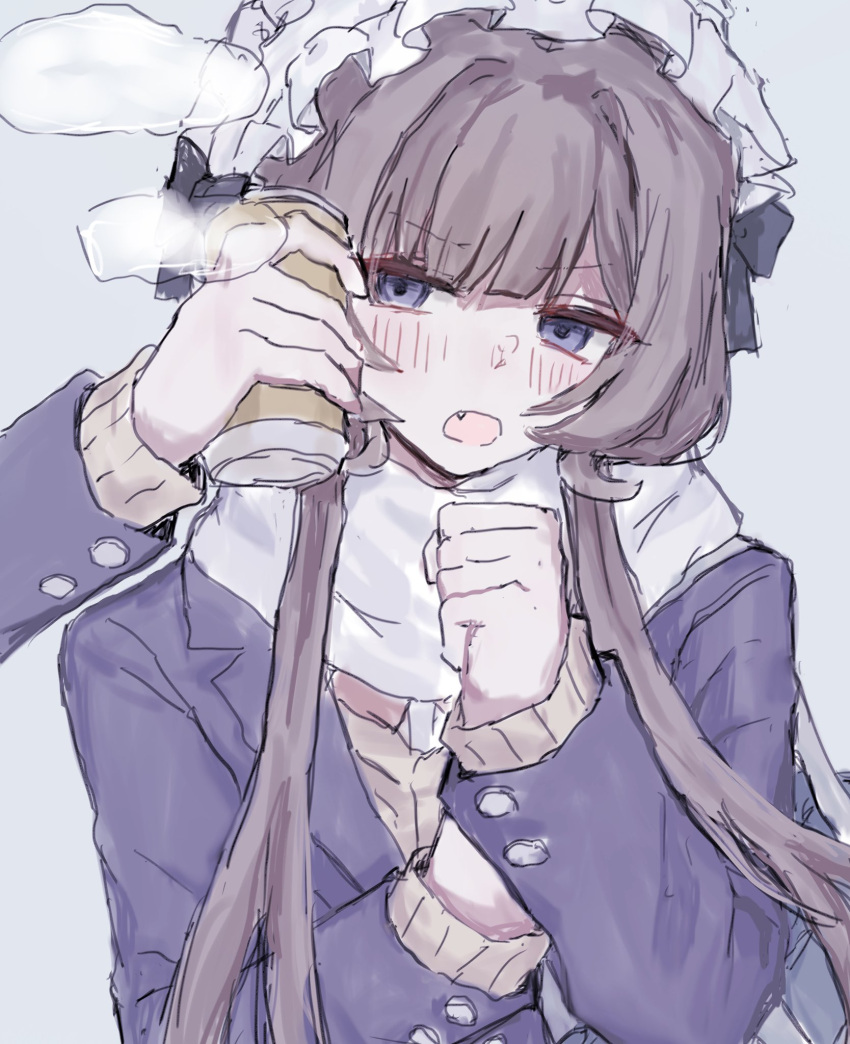 Safebooru - alternate costume black bow blue eyes blush bonnet bow ...