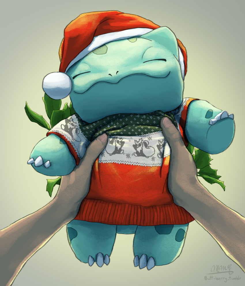 Safebooru - artist name bulbasaur butt-berry full body hands hat ...