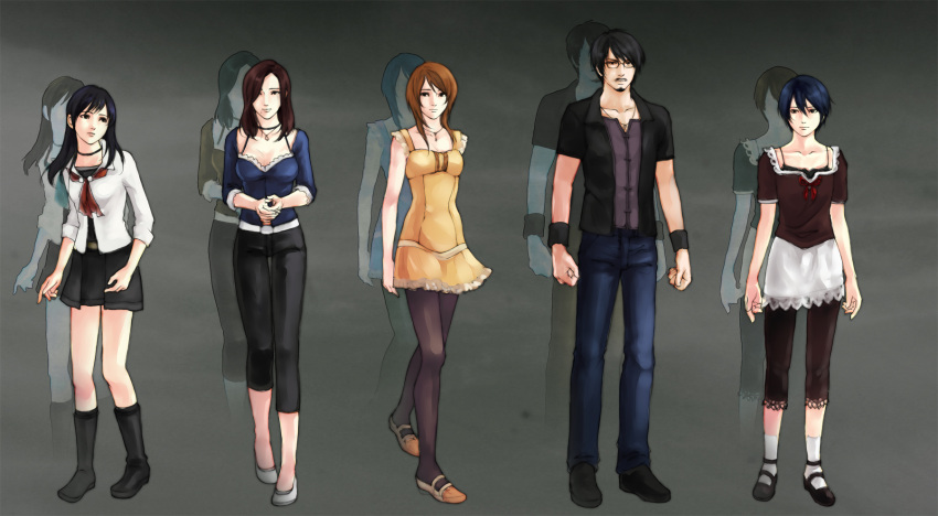 Safebooru - 1boy 4girls black hair brown hair cosplay fatal frame fatal ...