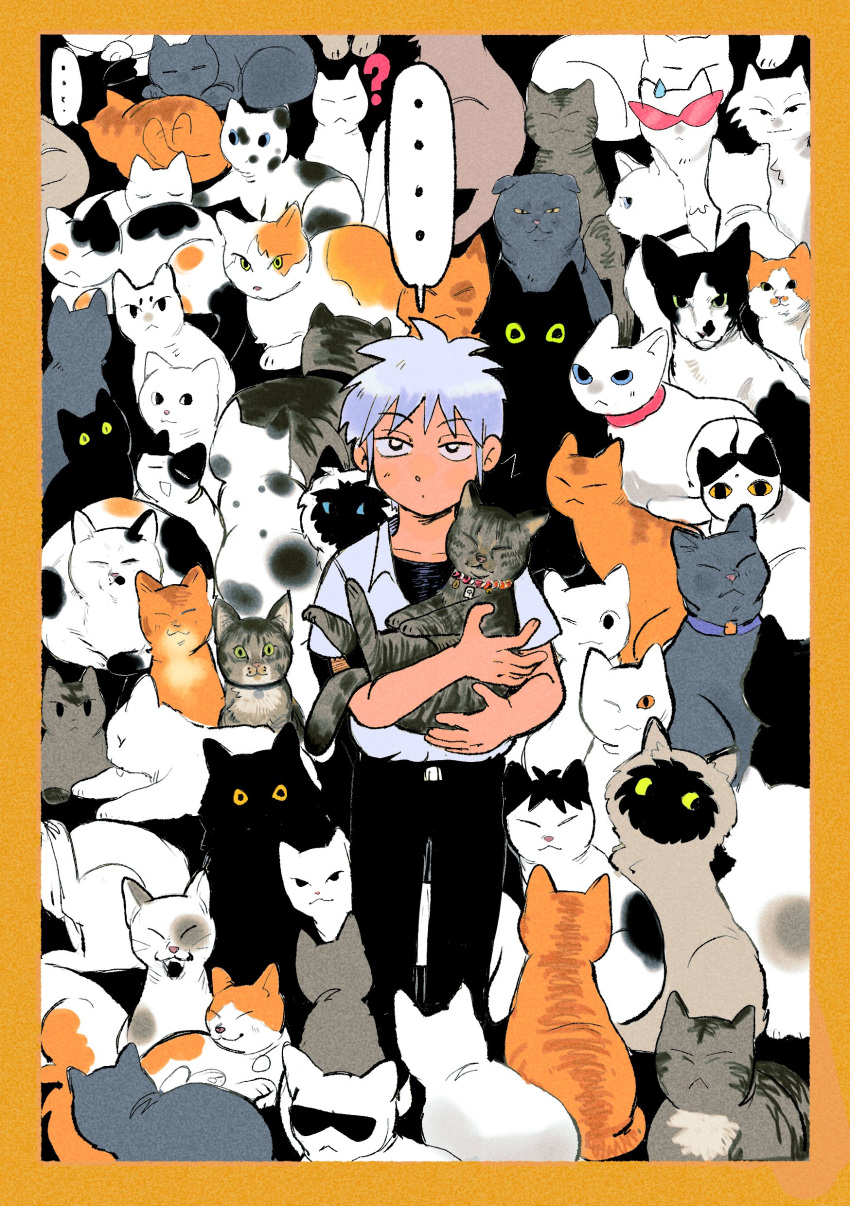 Expressionless Cat Safebooru - 1boy ? absurdres akagi: yami ni oritatta tensai akagi ...