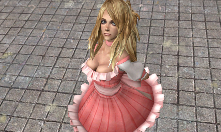 3d bad_girl blonde_hair breasts frills garry's_mod highres lipstick lo...