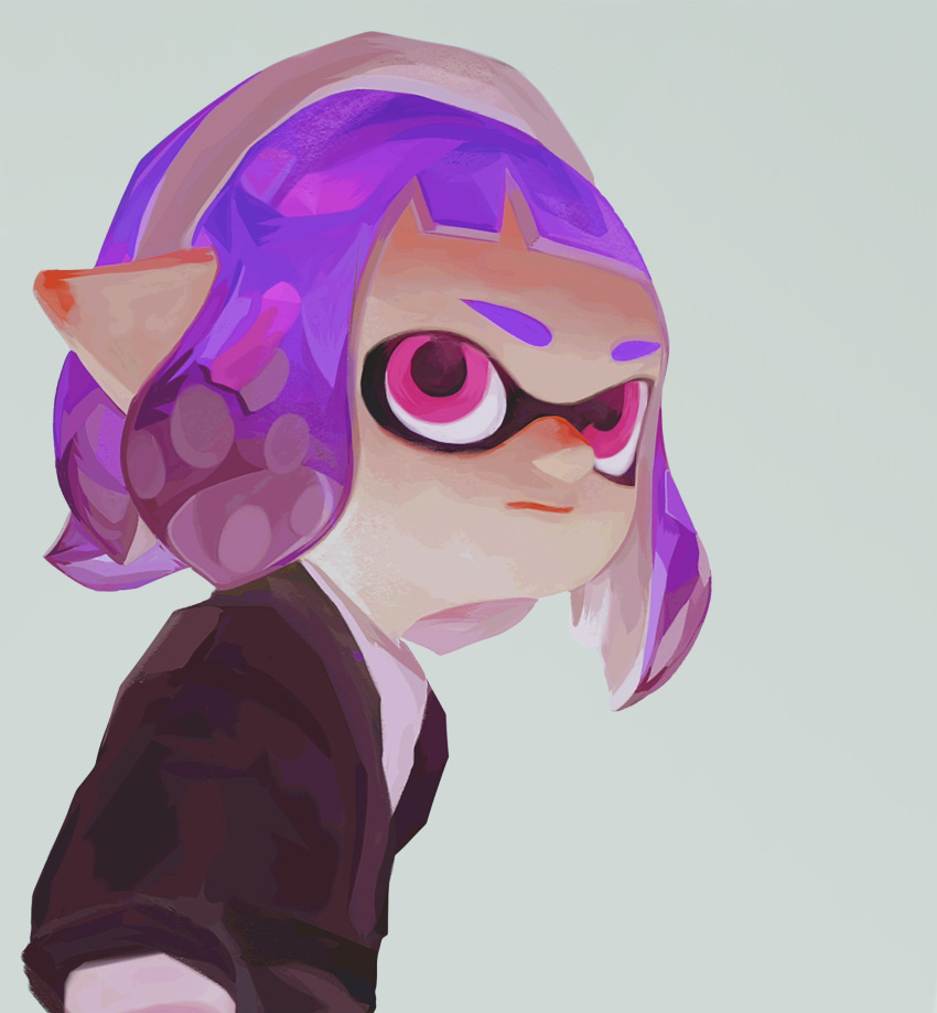 Safebooru - 1girl closed mouth grey background hairband highres inkling ...