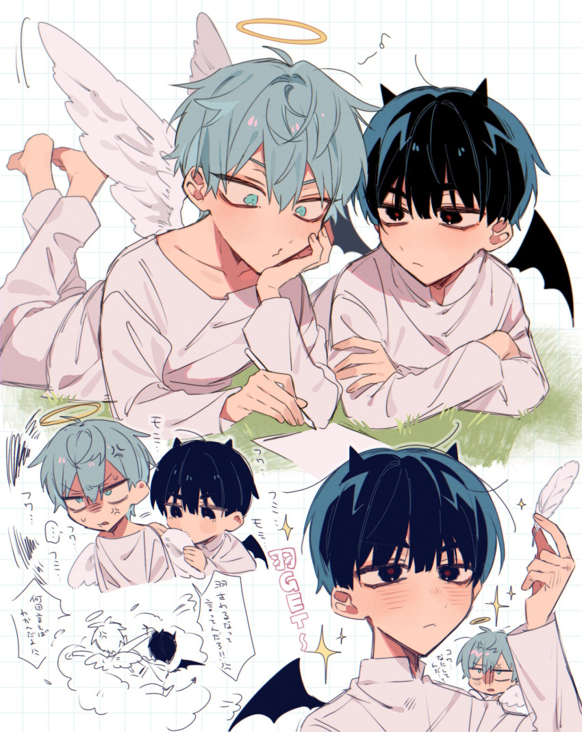 Safebooru - 2boys alien stage angel angel and devil angel wings anger ...