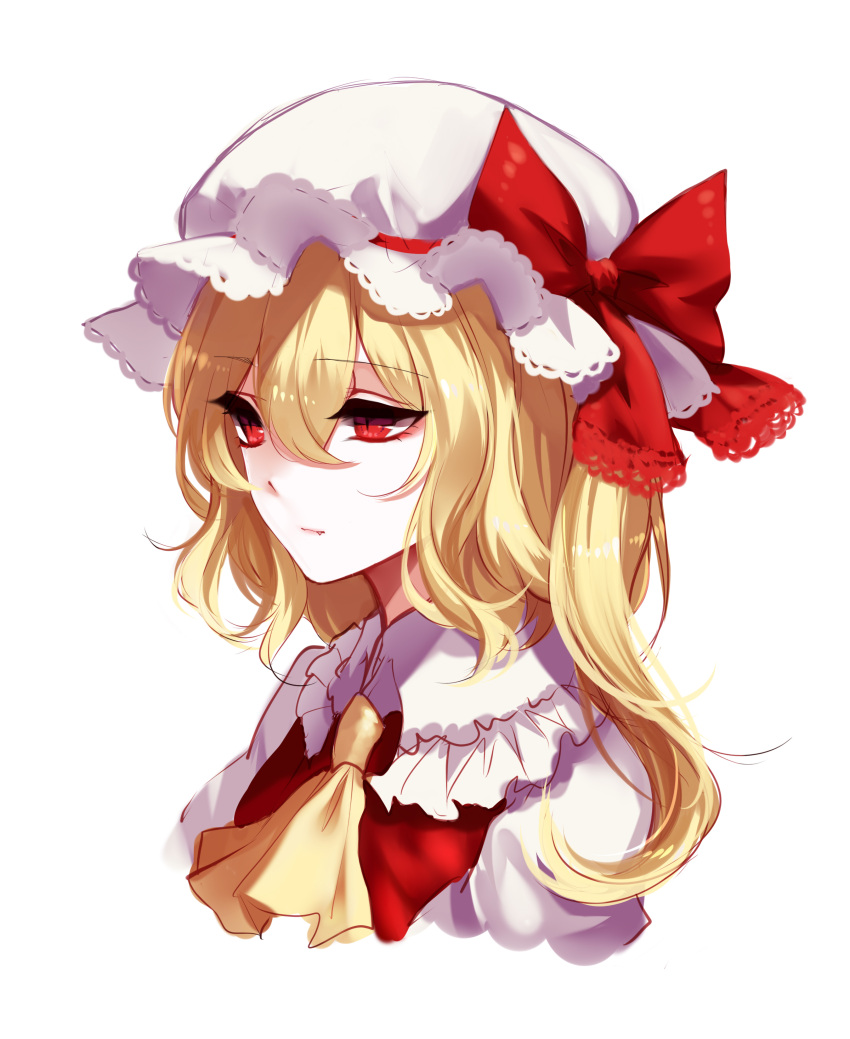 from_side hair_between_eyes hat hat_bow highres looking_away mob_cap pale_s...