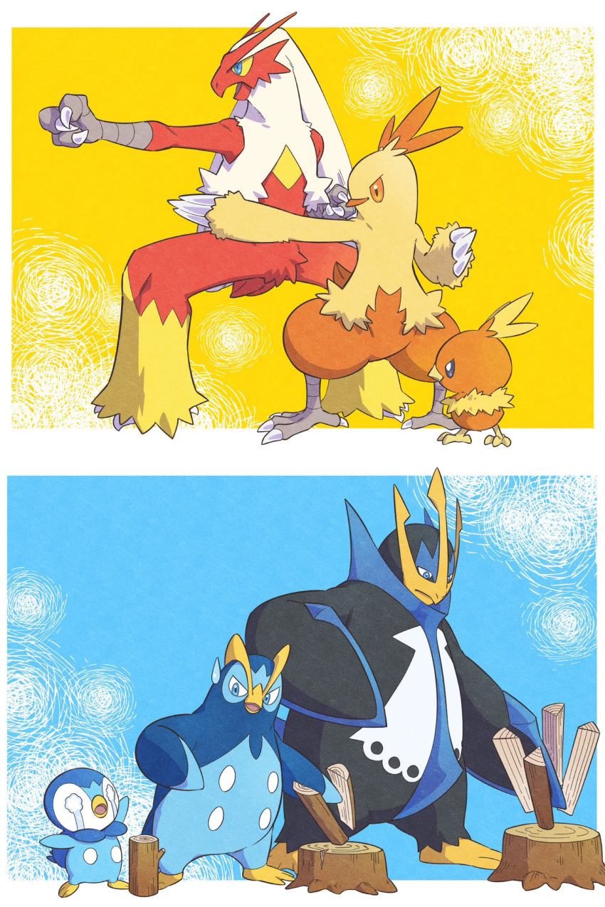 Torchic Cry Safebooru - absurdres blaziken blue background blue eyes border bright ...