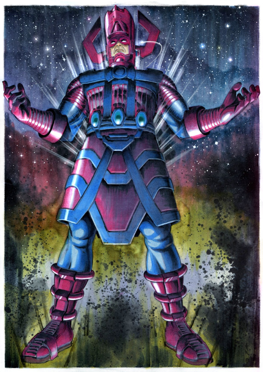 Safebooru - 1boy armor blue armor blue leggings boots border fake horns ...