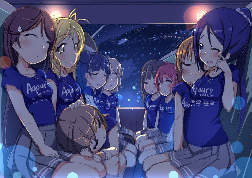 Safebooru 6girls Blush Highres Kurozu Lap Pillow Multiple Girls Sketch Sleeping Smile Tagme