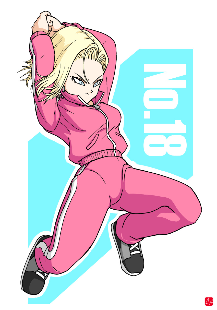 Safebooru - 1girl absurdres android 18 blonde hair blue eyes breasts ...
