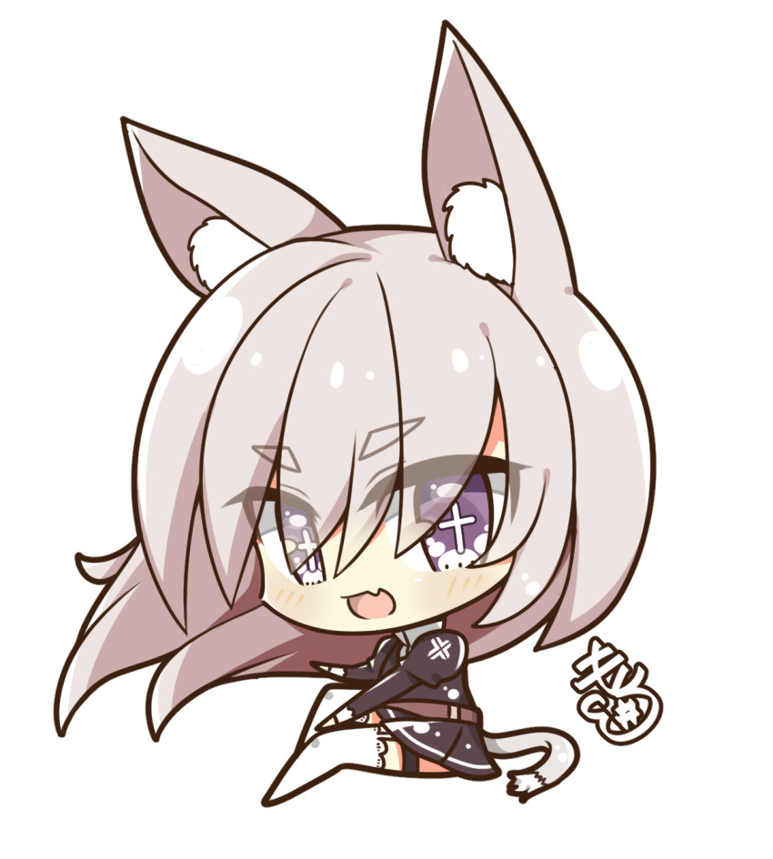 Safebooru - animal ears black skirt chibi chibi only cross-shaped ...