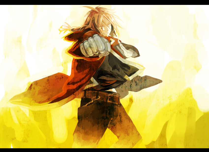 Safebooru ahoge belt blonde hair braid clenched hand edward elric