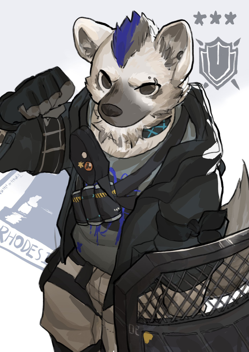 Safebooru - 1boy ao burui arknights black hair black jacket dog nose ...