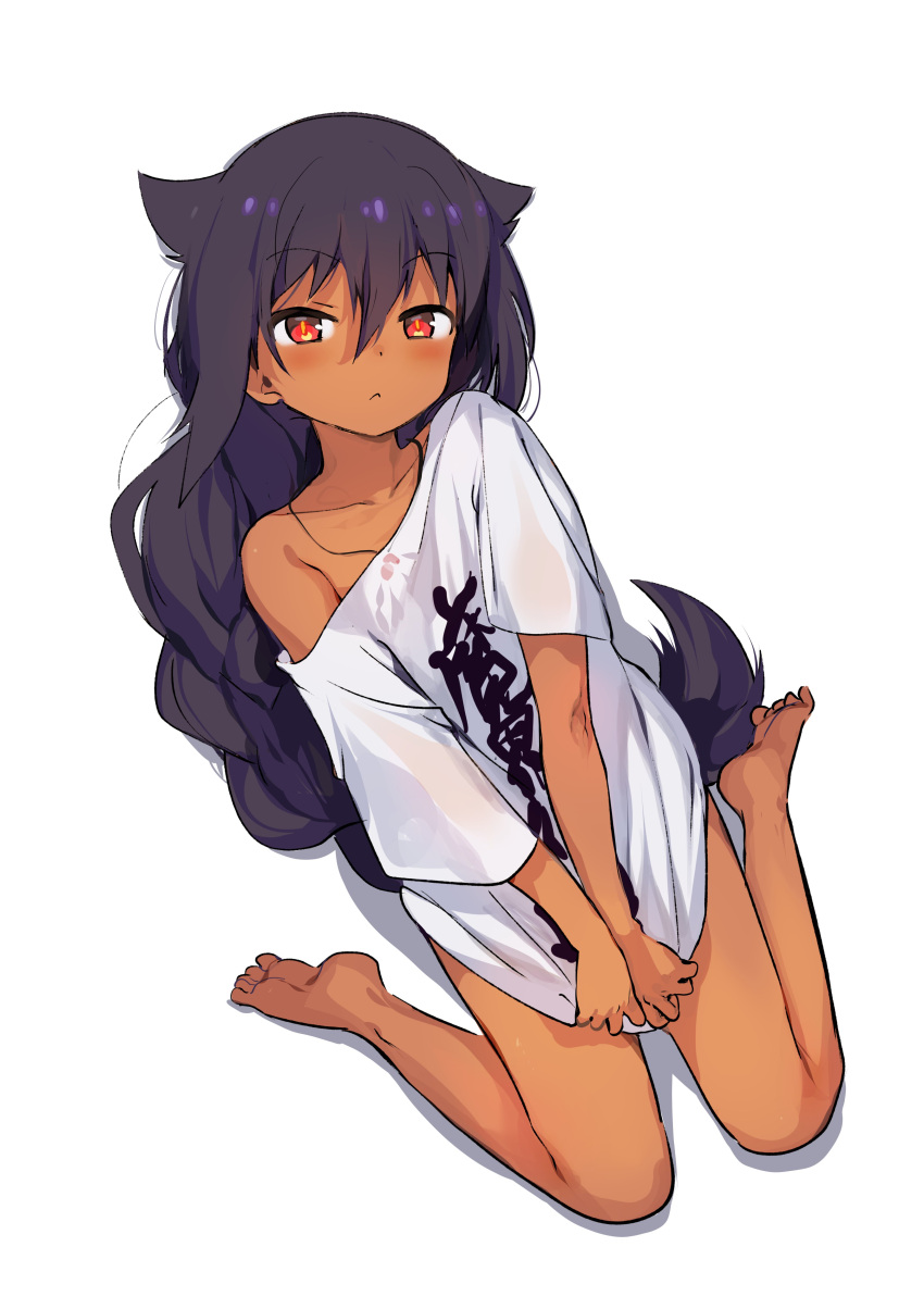 highres jahy jahy_sama_wa_kujikenai konbu_wakame long_hair naked_shirt off_...