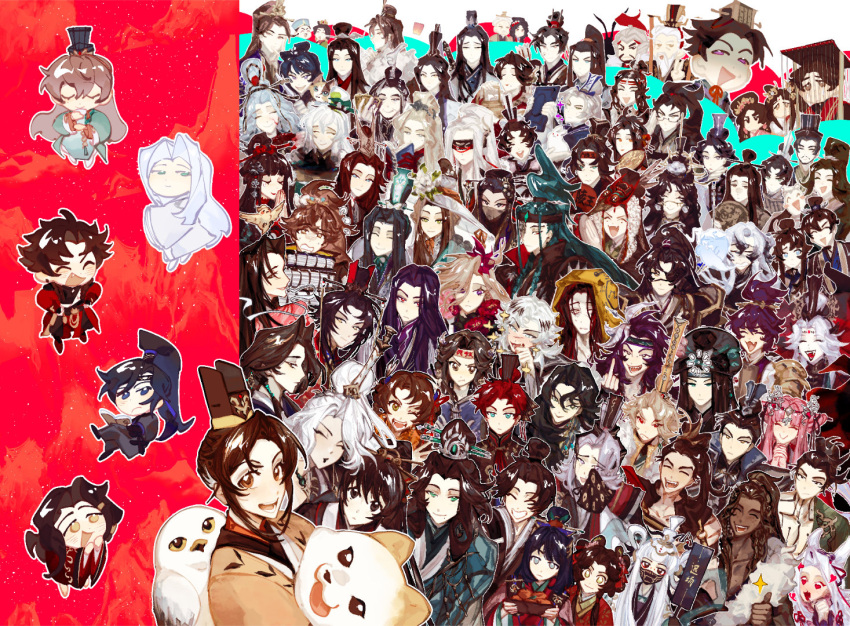 safebooru-6-boys-6-girls-black-hair-blue-eyes-brown-eyes-brown