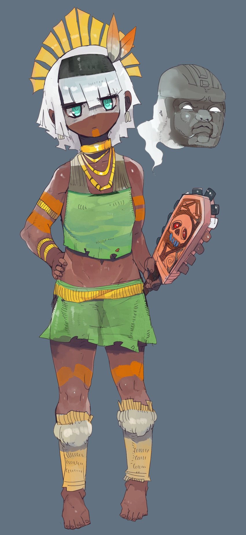 Safebooru - 1girl :| absurdres armlet asatsuki (cookie) aztec bare ...