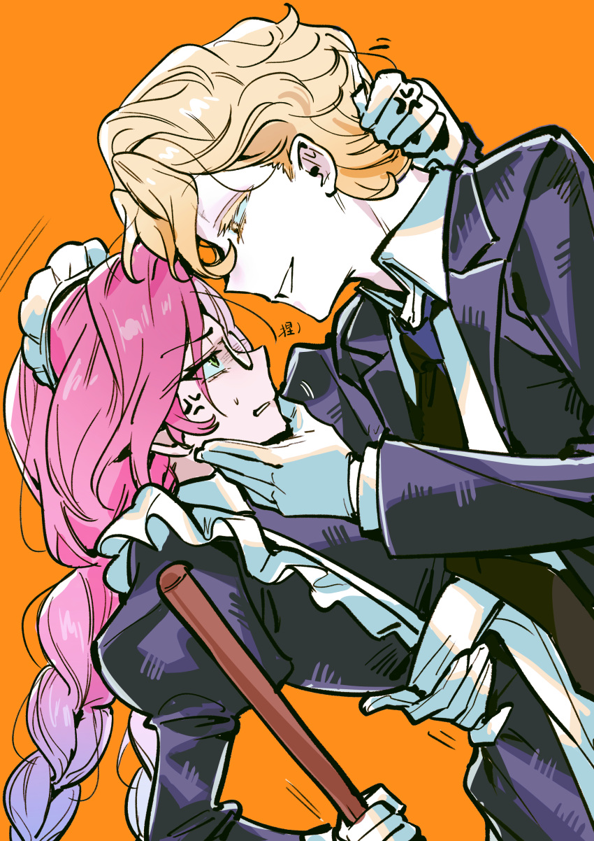 Safebooru - 1boy 1girl absurdres alien stage angry blonde hair butler ...