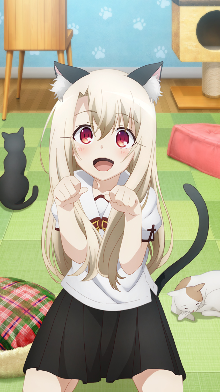 Safebooru - 1girl :d absurdres animal ear fluff animal ears black skirt ...