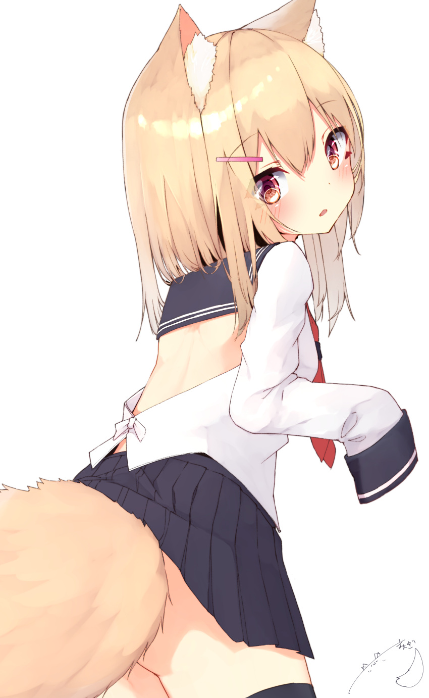 1girl absurdres animal_ear_fluff animal_ears ass backless_outfit bangs blac...