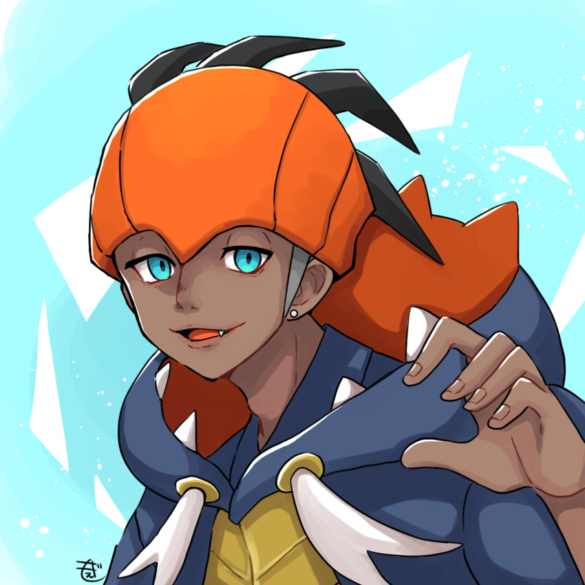 Safebooru - 1boy :d aqua eyes black hair collared shirt commentary ...