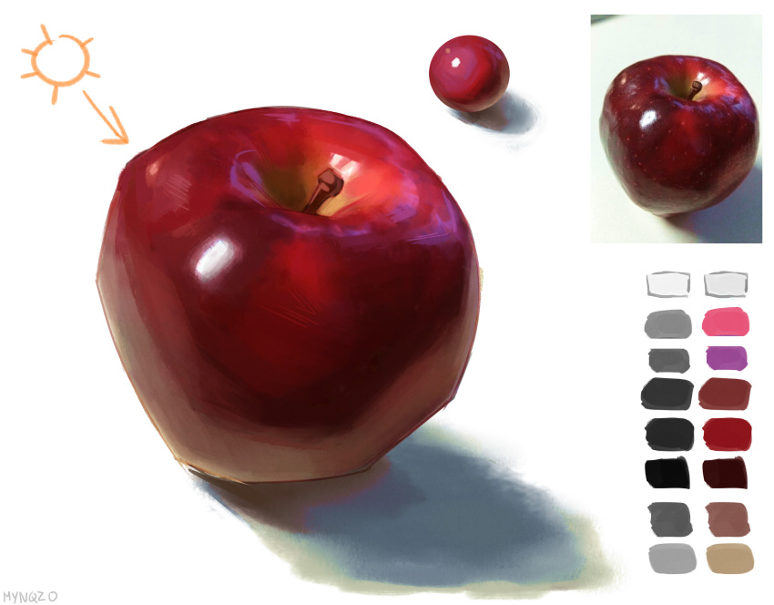Safebooru - absurdres apple art study color guide commentary english ...