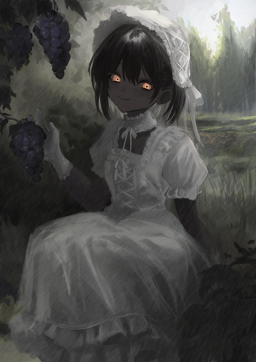 Safebooru - 1girl akai ringo (eveyuno) bonnet closed mouth commentary ...