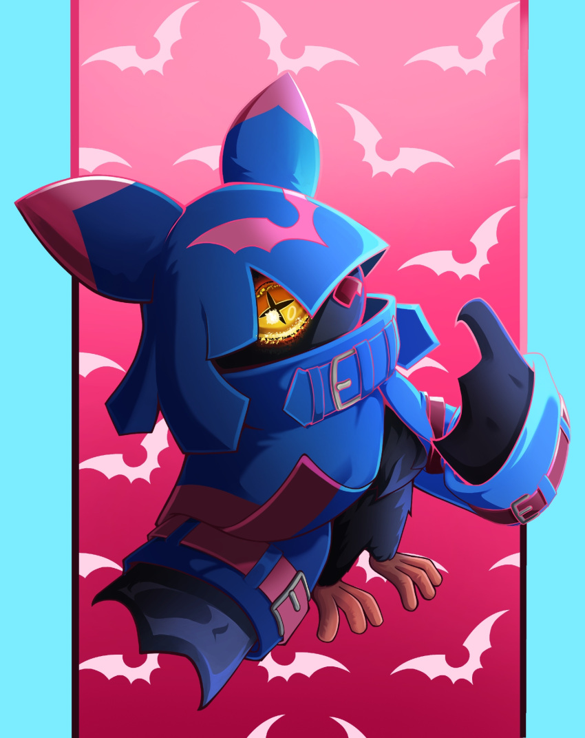 safebooru-animal-print-bat-print-blue-background-chiropmon-cross