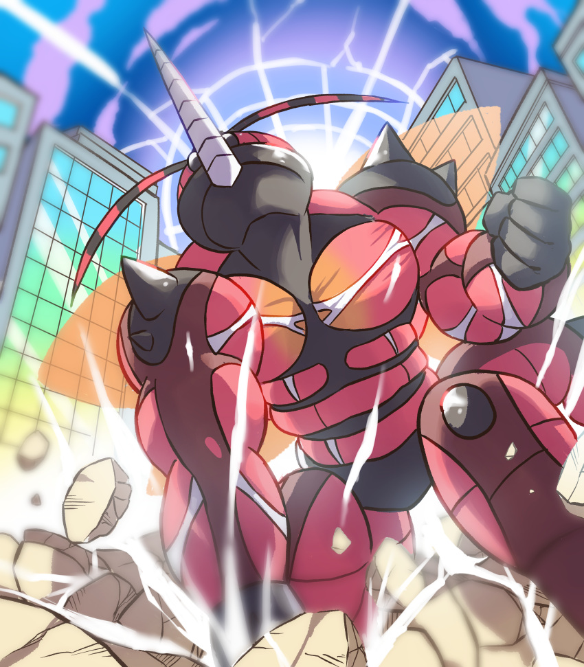 Knee Doe Ran Pokemon Safebooru - absurdres building buzzwole clenched hand commentary ...