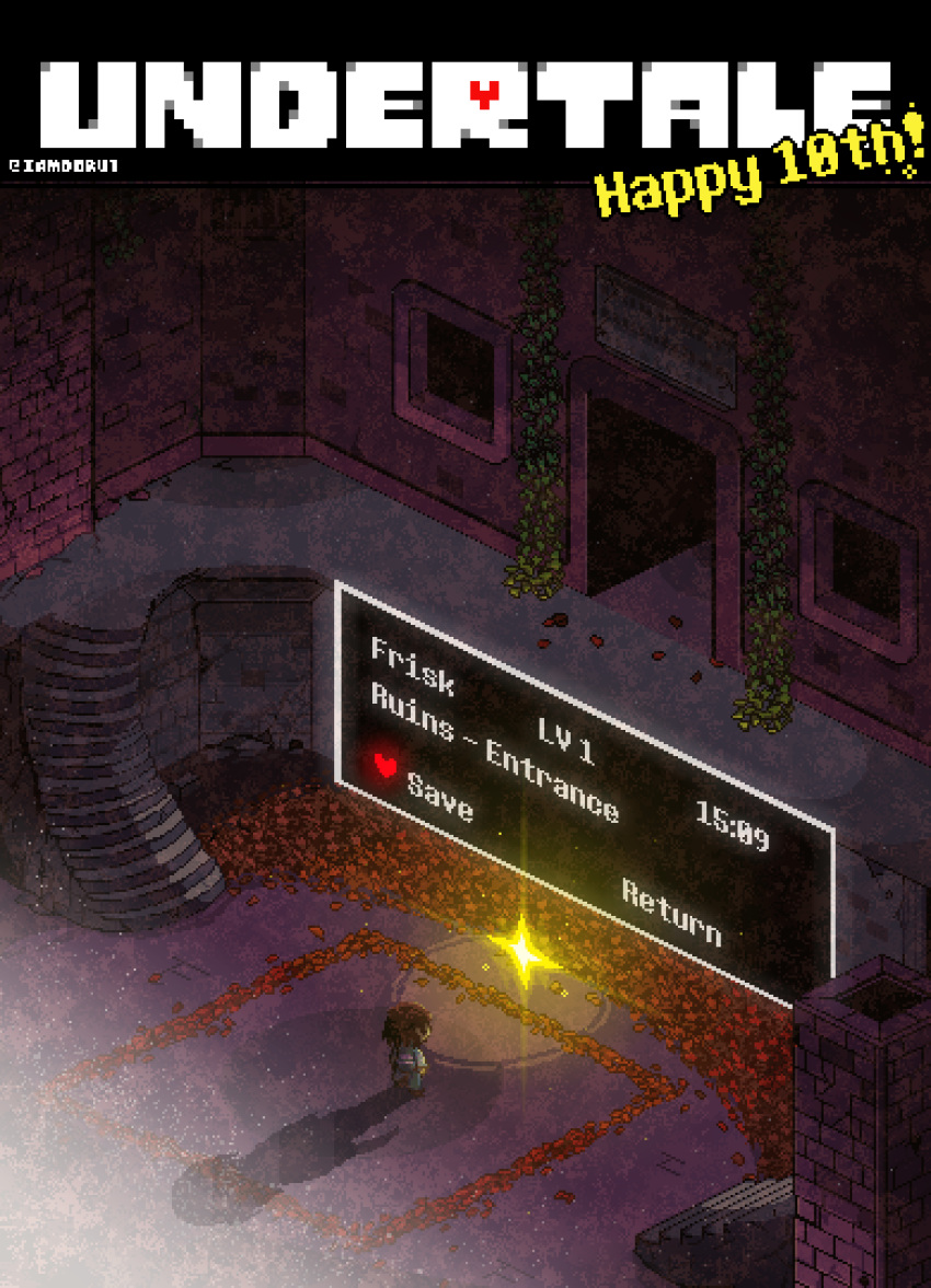 Frisk Using Save Point Safebooru - 1other absurdres anniversary artist name dialogue box ...