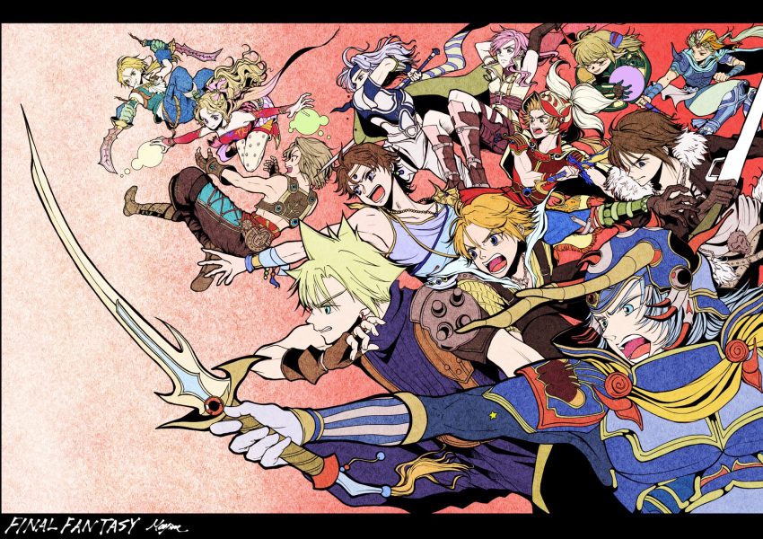 Safebooru - 2girls 6+girls armor armored boots bartz klauser black ...