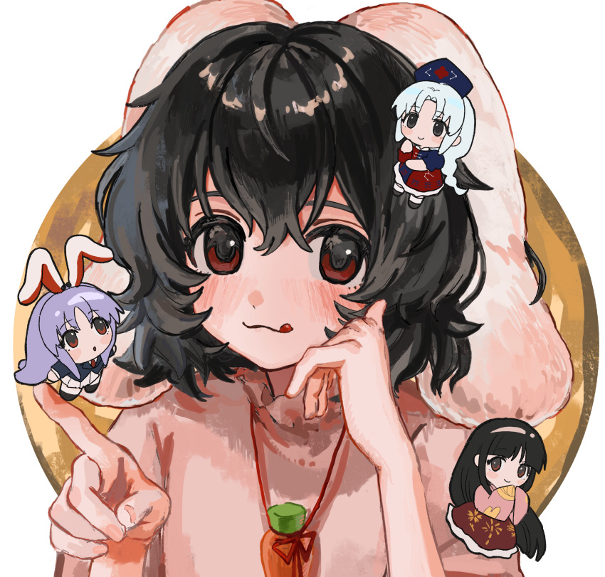 Chibi Index Safebooru - 4girls :3 :q animal ears b nosk101 black hair blush carrot ...
