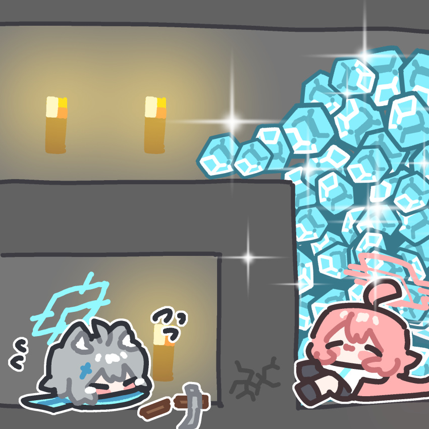 Safebooru - ! 2girls ahoge animal ear fluff animal ears block ...