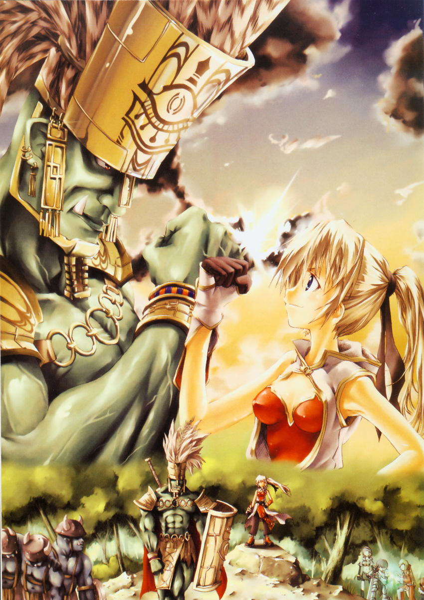 Orc Hero Ragnarok Animation Safebooru - blue eyes champion cloud clouds gloves helm helmet highres ...