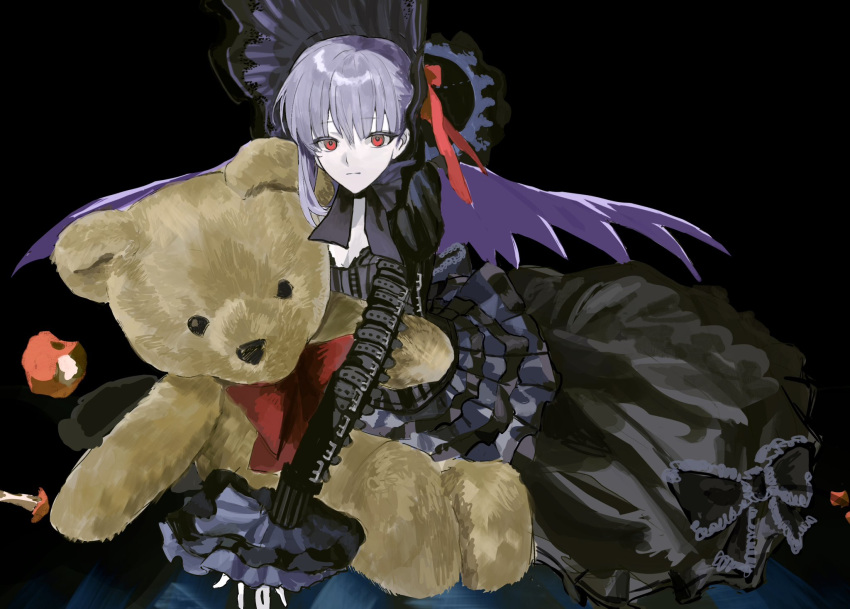 Safebooru - 1girl apple bb (fate/extra ccc fox tail) black background ...