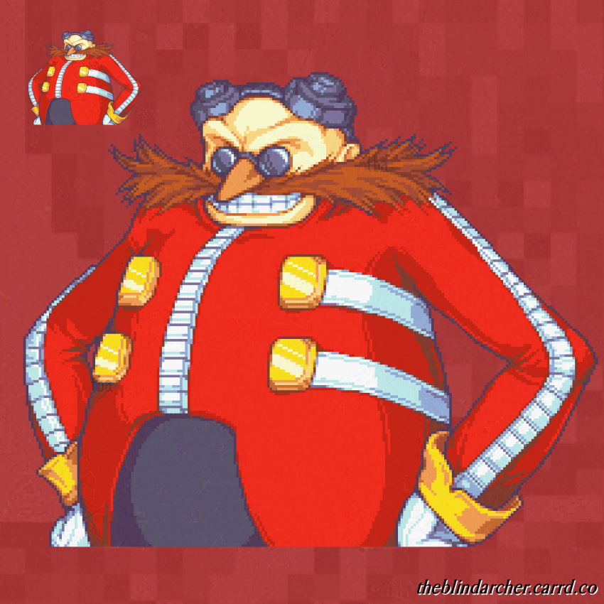 Safebooru - 1boy bald blue-tinted eyewear brown facial hair dr. eggman ...