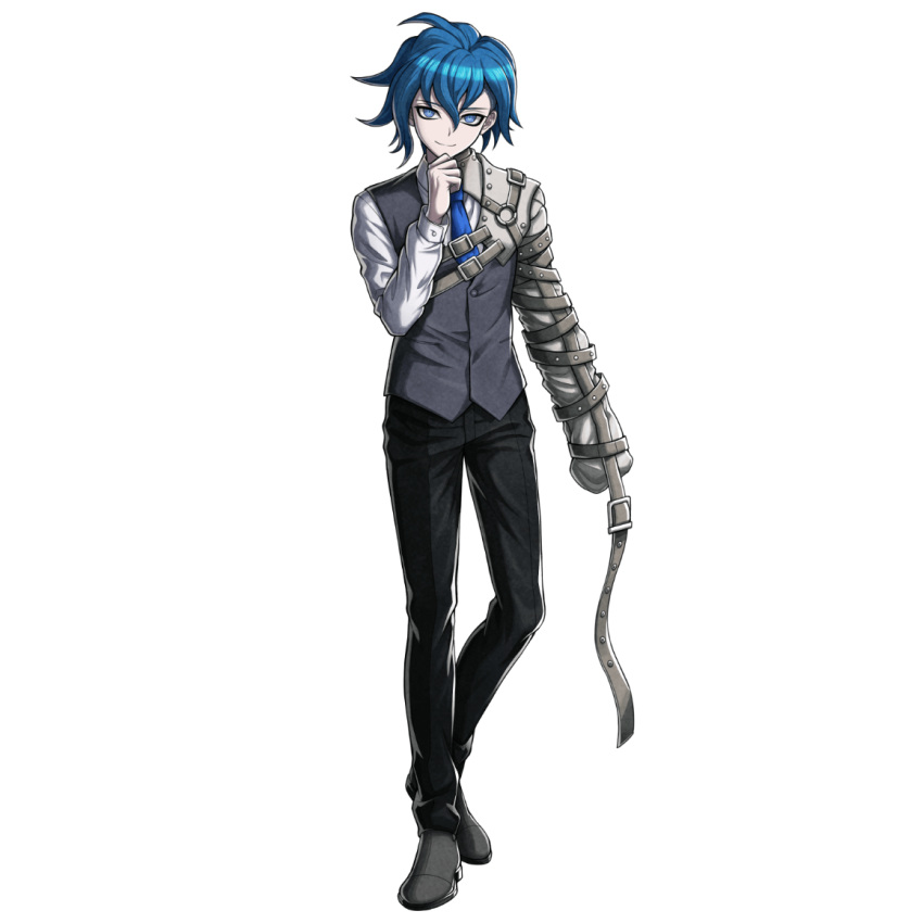 Safebooru - 1boy aoyama kazuki black pants blue eyes blue hair blue ...
